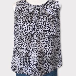 Christopher & Banks Women's Black and White Sleeveless Blouse Size Medium